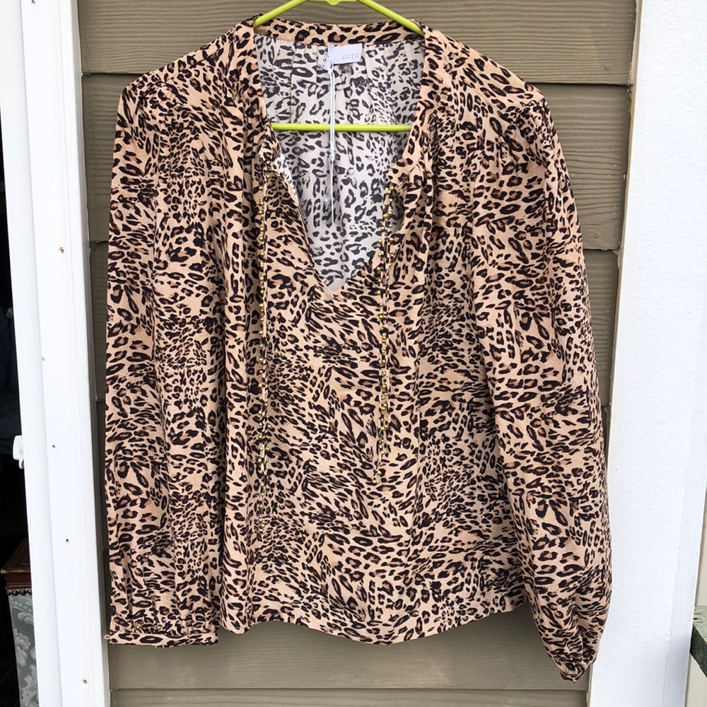 NWT chastain blouse with beaded ties